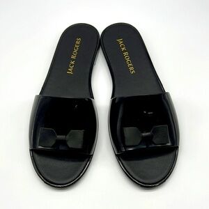Jack Rogers - Patricia Bow Black Flat Jelly Slide Size 10